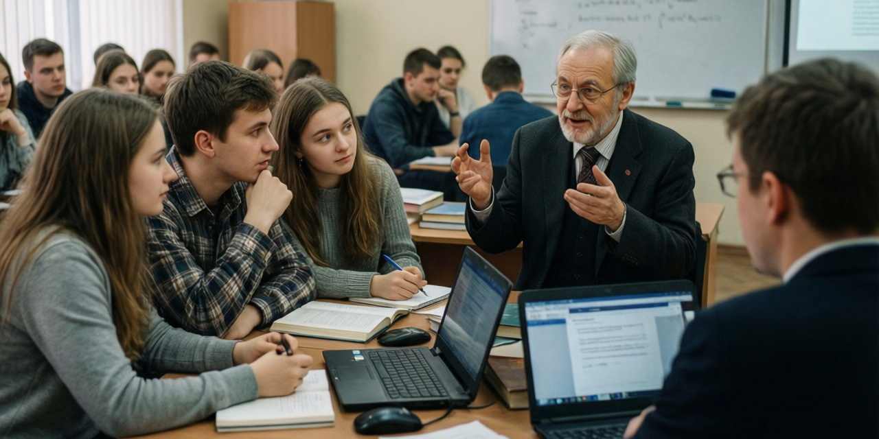 Студенты магистратуры на занятиях в ВУЗе.