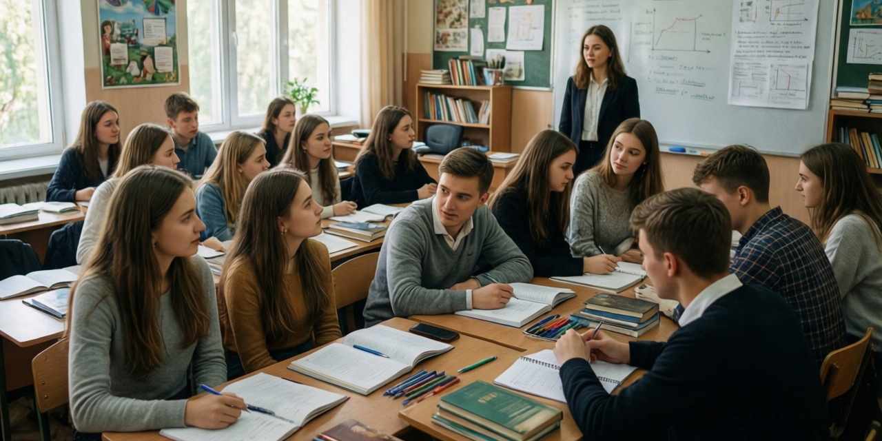 Студенты СПО на занятиях с преподавателем.