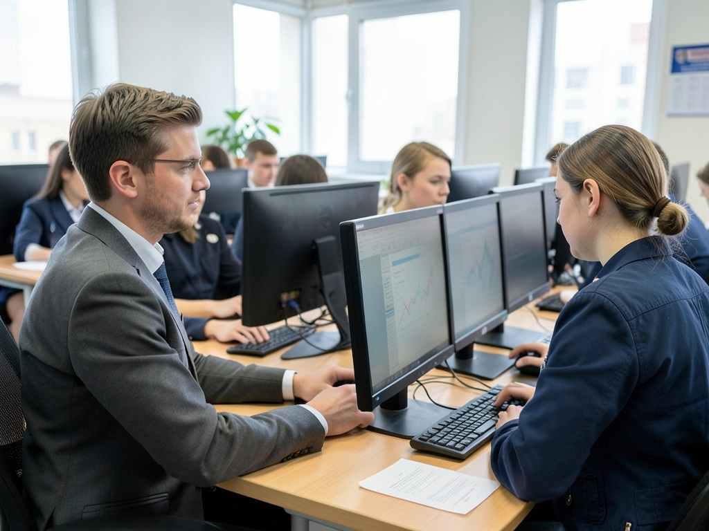 Направление Прикладная информатика в ИДК. Студенты за компьютерами
