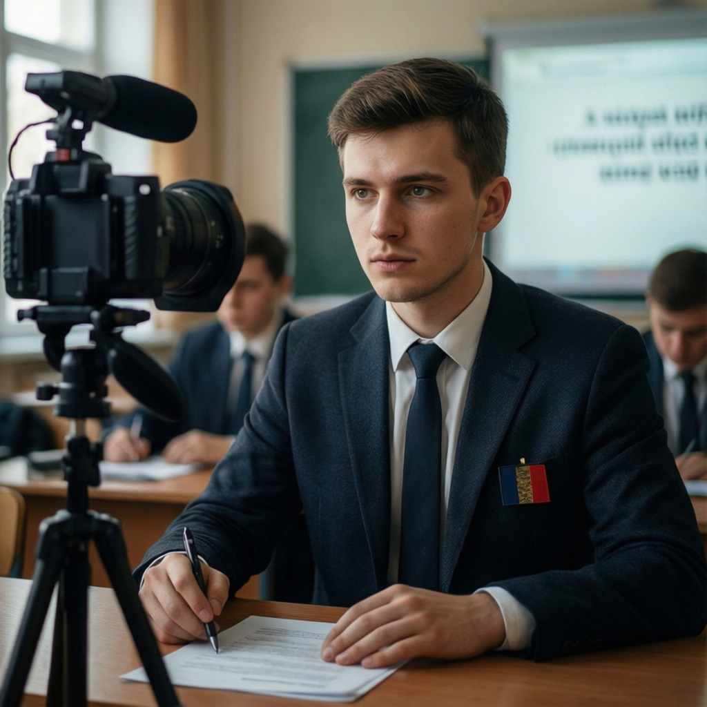 Дистанционная лекция по муниципальному праву в МАП - студент на онлайн-занятии